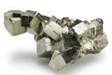 Striated, Cubic Pyrite Crystal Cluster - Peru #225975-1